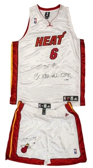 Lebron James 2010 Signed 1/1 Miami Heat Jersey & Shorts Worn During Photo Shoot(UDA)